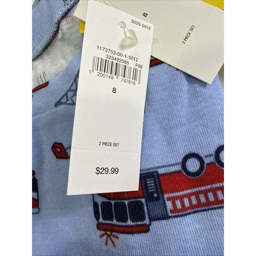 BABY GAP Fire Truck PJ'S pajamas sleepwear Short Sleeve and Bottoms NWT
